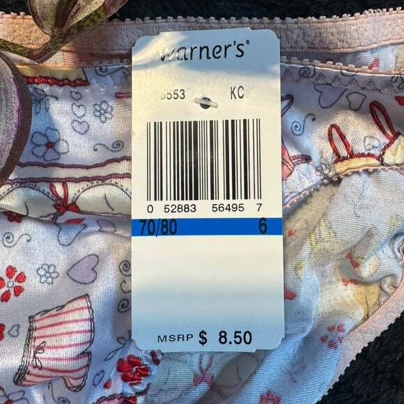 VINTAGE NWT NOS WARNERS Y2K 90s SECOND SKIN LINGERIE BIKINI SATIN NYLON PANTIES - Picture 2 of 4